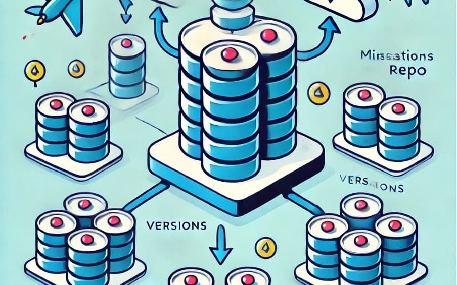 Illustration of several databases with their own migration versions